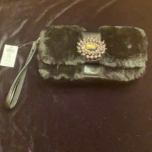 Chico’s Irene Embellished Wristlet Black Brand New